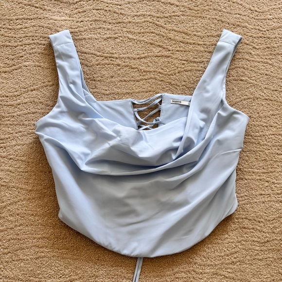 House of CB Sky Blue Ruched Crop Top - Picture 5 of 8